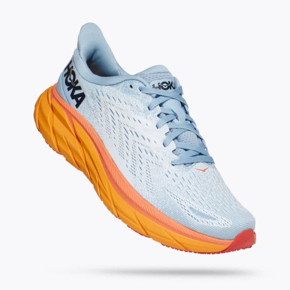 Hoka Clifton 8’s Summer Song/Ice Flow like new condition. Size 8.5 Women’s.
